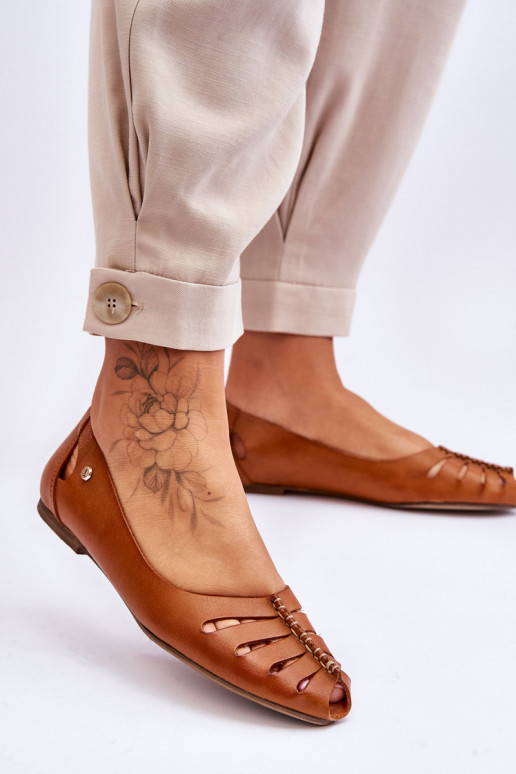 Zazoo 10009 Ērtas dabīgās ādas balerīnas Sieviešu brūnas krāsas Zazoo 10009 Ērtas dabīgās ādas balerīnas Sieviešu brūnas krāsas