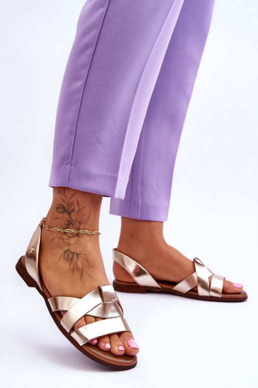 Zazoo 40185 Ērti Āda Ievelkamas Zelta krāsas