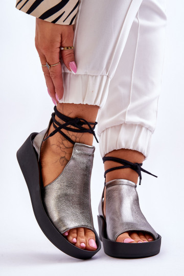 Āda ar platformus basenes Nicole 2743/063 pelēkas -melnas krāsas