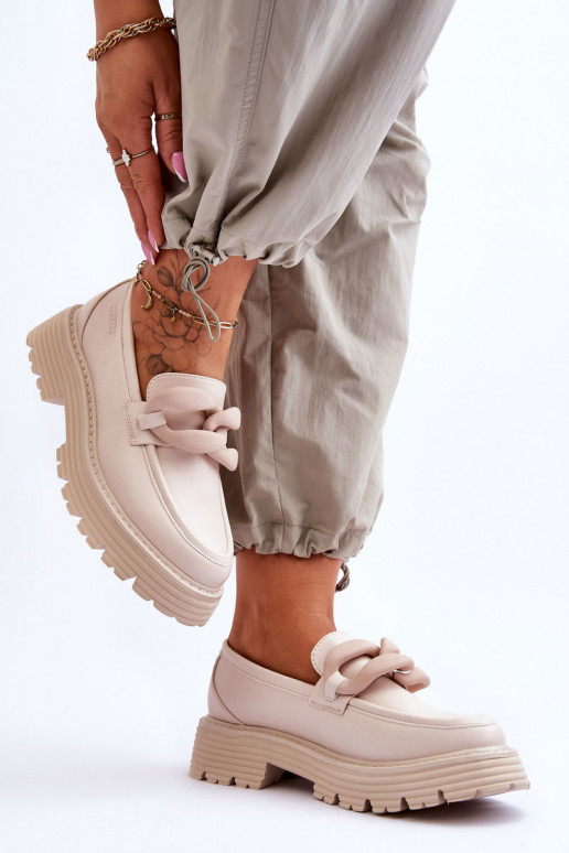 Āda Mokasīni apavi Big Star LL274581 smilšu krāsas Āda Mokasīni apavi Big Star LL274581 smilšu krāsas