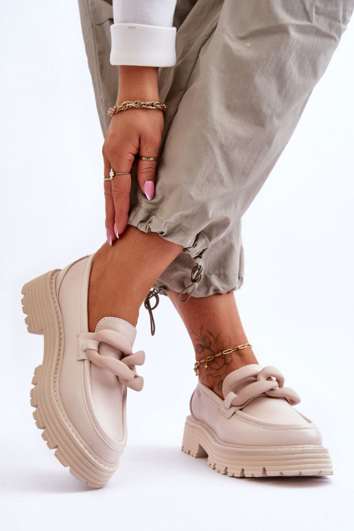 Āda Mokasīni apavi Big Star LL274581 smilšu krāsas Āda Mokasīni apavi Big Star LL274581 smilšu krāsas