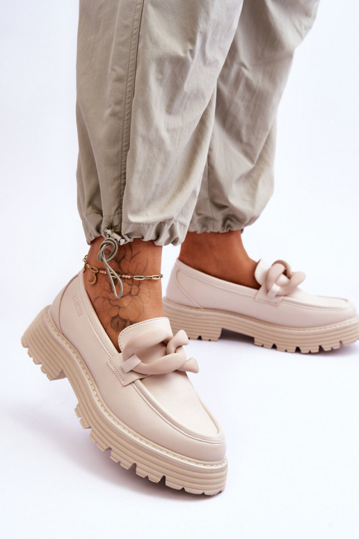 Āda Mokasīni apavi Big Star LL274581 smilšu krāsas Āda Mokasīni apavi Big Star LL274581 smilšu krāsas