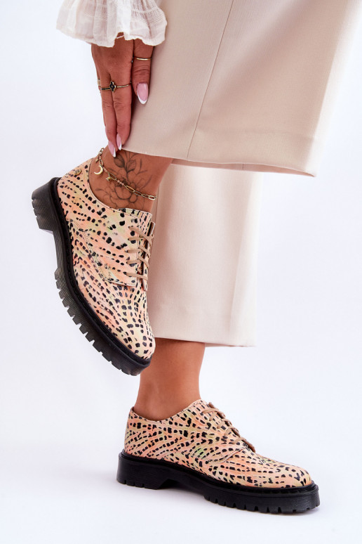 Sieviešu Āda apavi Oksforda Tā irciejka 04087-18 apelsīnsoIno-melnas krāsas Sieviešu Āda apavi Oksforda Tā irciejka 04087-18 apelsīnsoIno-melnas krāsas