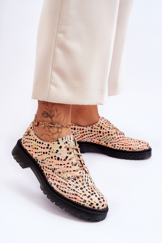 Sieviešu Āda apavi Oksforda Tā irciejka 04087-18 apelsīnsoIno-melnas krāsas Sieviešu Āda apavi Oksforda Tā irciejka 04087-18 apelsīnsoIno-melnas krāsas