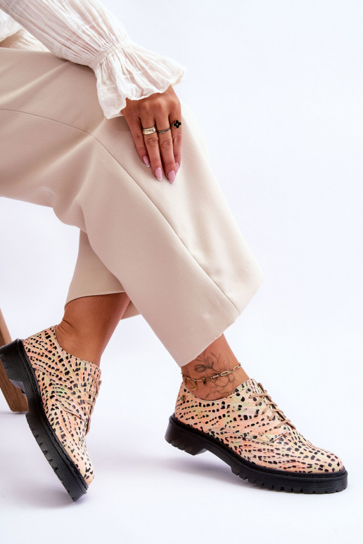 Sieviešu Āda apavi Oksforda Tā irciejka 04087-18 apelsīnsoIno-melnas krāsas Sieviešu Āda apavi Oksforda Tā irciejka 04087-18 apelsīnsoIno-melnas krāsas