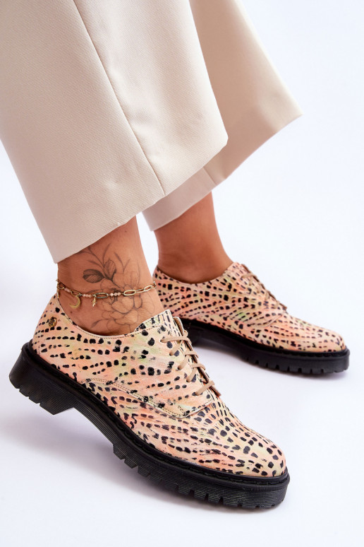 Sieviešu Āda apavi Oksforda Tā irciejka 04087-18 apelsīnsoIno-melnas krāsas Sieviešu Āda apavi Oksforda Tā irciejka 04087-18 apelsīnsoIno-melnas krāsas