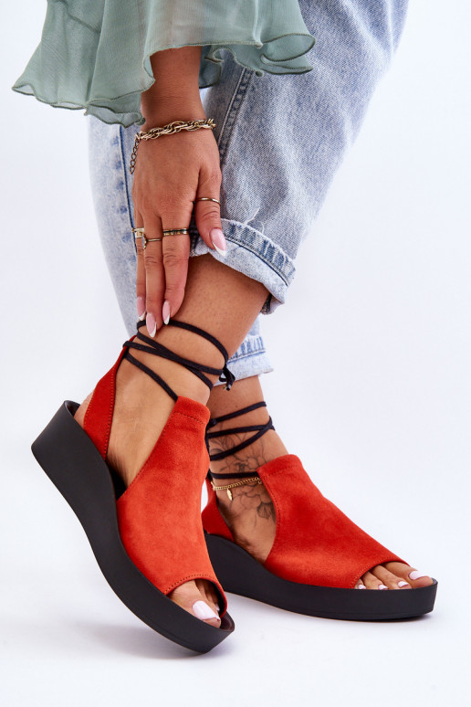 Zamšādas platformas basenes Zazoo 2743 oranžas krāsas Zamšādas platformas basenes Zazoo 2743 oranžas krāsas