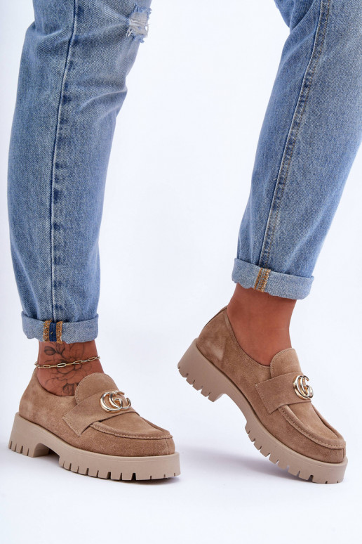 Sieviešu apavi zamšādas ar ornamentiem smilšu krāsas Rosefalls Sieviešu apavi zamšādas ar ornamentiem smilšu krāsas Rosefalls