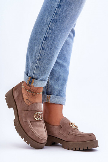 Sieviešu apavi zamšādas ar ornamentiem smilšu krāsas Rosefalls