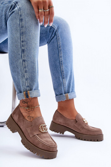 Sieviešu apavi zamšādas ar ornamentiem smilšu krāsas Rosefalls 2