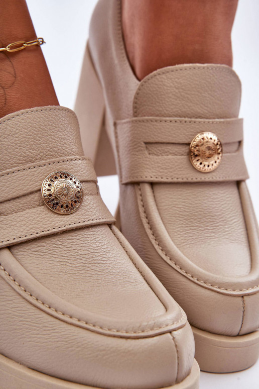 Āda apavi Sieviešu ar papēdi smilšu krāsas Lemar Dunadia Āda apavi Sieviešu ar papēdi smilšu krāsas Lemar Dunadia