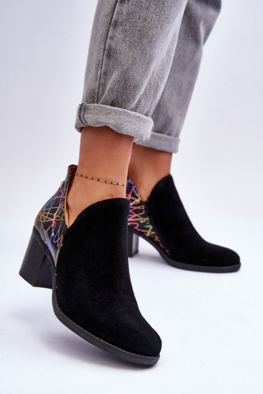 Sieviešu puszābaki ar papēdi Tā irciejka 04492-99 melnas krāsas Sieviešu puszābaki ar papēdi Tā irciejka 04492-99 melnas krāsas