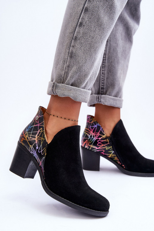 Sieviešu puszābaki ar papēdi Tā irciejka 04492-99 melnas krāsas Sieviešu puszābaki ar papēdi Tā irciejka 04492-99 melnas krāsas