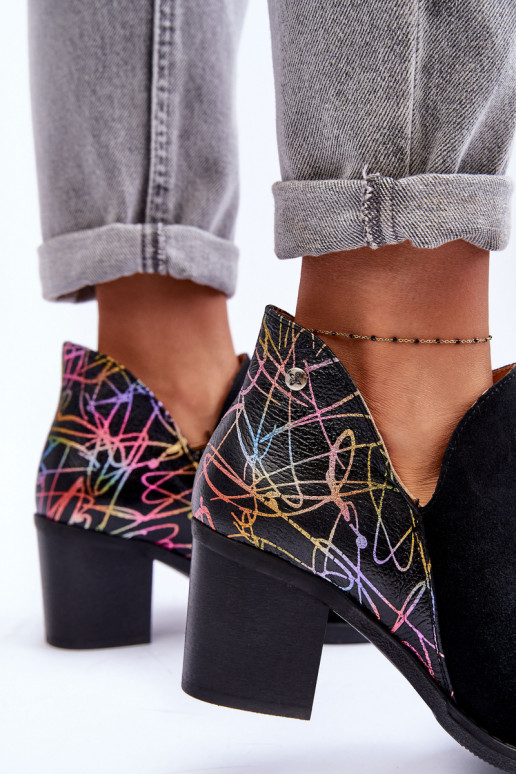 Sieviešu puszābaki ar papēdi Tā irciejka 04492-99 melnas krāsas Sieviešu puszābaki ar papēdi Tā irciejka 04492-99 melnas krāsas