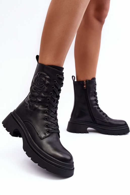 siltināti Āda zābaki Sieviešu puszābaki S.Barski MR870-25 melnas krāsas siltināti Āda zābaki Sieviešu puszābaki S.Barski MR870-25 melnas krāsas