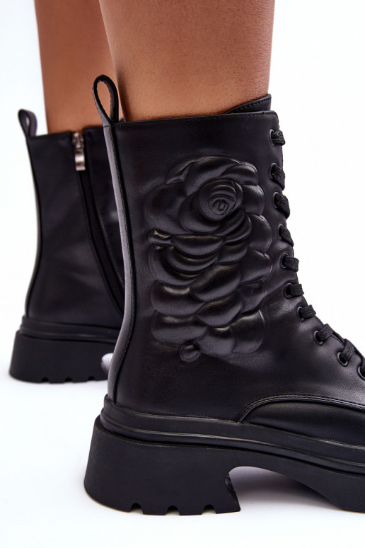 siltināti Āda zābaki Sieviešu puszābaki S.Barski MR870-25 melnas krāsas siltināti Āda zābaki Sieviešu puszābaki S.Barski MR870-25 melnas krāsas