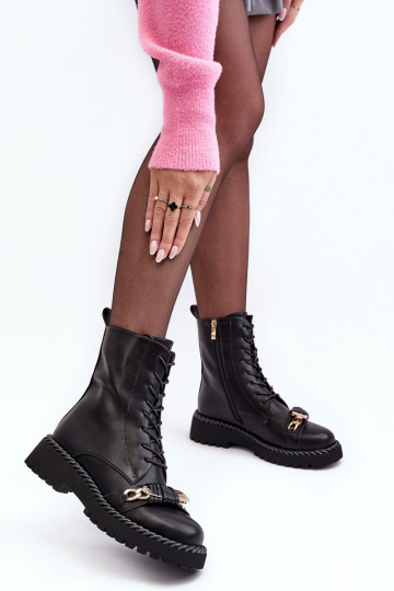 Sieviešu puszābaki zābaki ar ornamentiem melnas krāsas S.Barski MR870-68 2