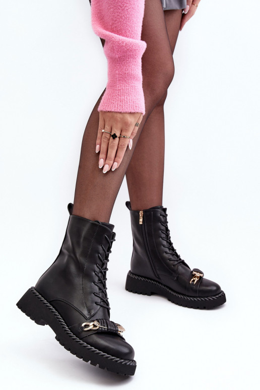 Sieviešu puszābaki zābaki ar ornamentiem melnas krāsas S.Barski MR870-68 Sieviešu puszābaki zābaki ar ornamentiem melnas krāsas S.Barski MR870-68