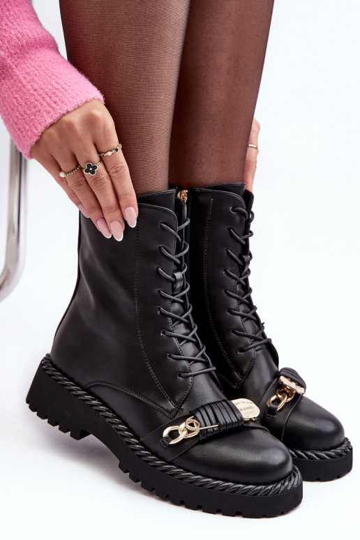 Sieviešu puszābaki zābaki ar ornamentiem melnas krāsas S.Barski MR870-68 Sieviešu puszābaki zābaki ar ornamentiem melnas krāsas S.Barski MR870-68