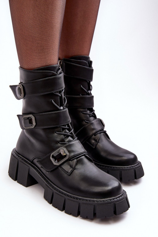 zābaki Sieviešu puszābaki melnas krāsas S.Barski MR870-62 zābaki Sieviešu puszābaki melnas krāsas S.Barski MR870-62