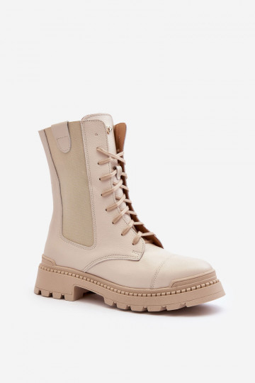 Āda Sieviešu zābaki šņorējami Ziloņkaula krāsas Nicole 2836 2