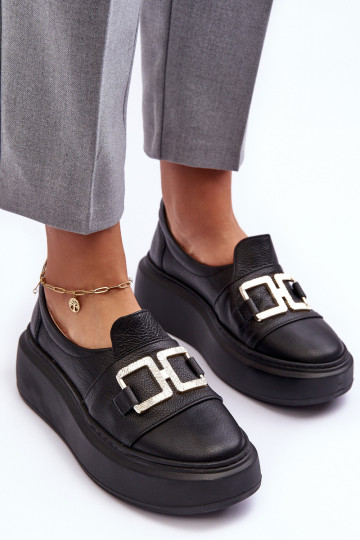 Āda apavi Sieviešu ar platformu melnas krāsas Ļevskis 3398/2