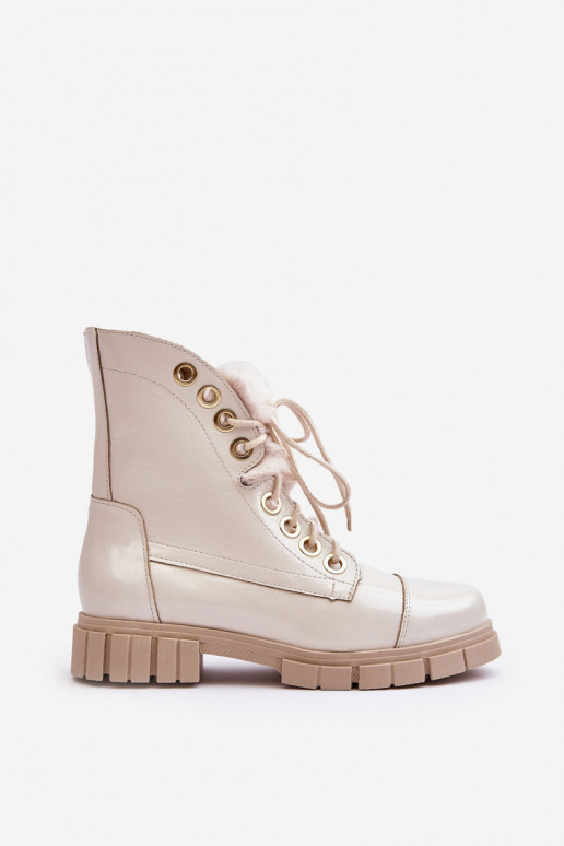 Āda Sieviešu puszābaki ar kažokādu Ziloņkaula krāsas Ļevskis 3296