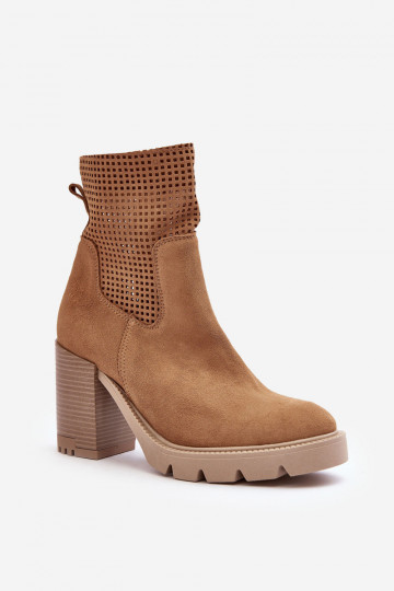 Ažūra zamšādas Sieviešu puszābaki brūnas krāsas Ļevskis 3386 2