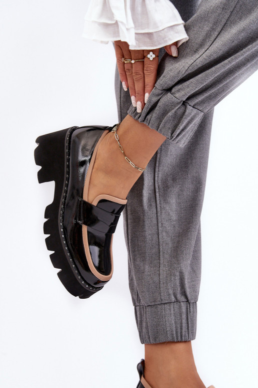 Āda Sieviešu Mokasīni D&A MR870-32 melnas krāsas Āda Sieviešu Mokasīni D&A MR870-32 melnas krāsas