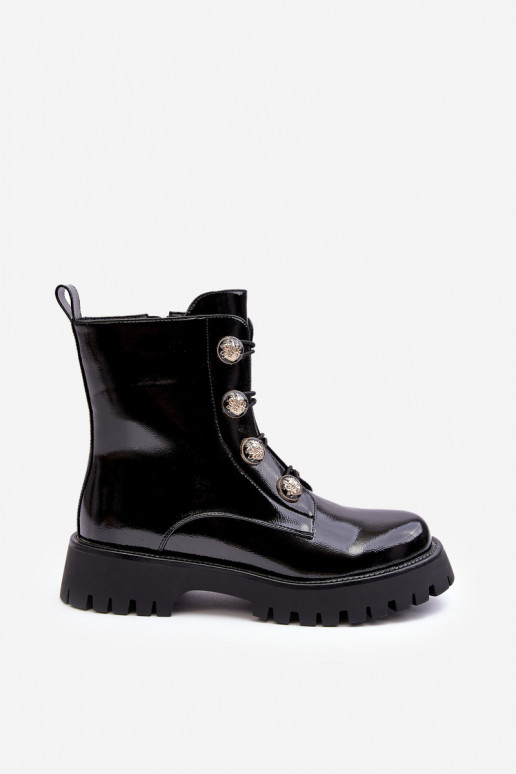 Sieviešu siltināti Sieviešu puszābaki Ar greznui Guzikami D&A MR870-51 melnas krāsas Sieviešu siltināti Sieviešu puszābaki Ar greznui Guzikami D&A MR870-51 melnas krāsas