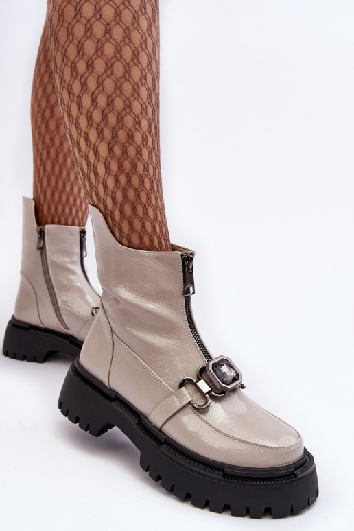 Laque Sieviešu Sieviešu puszābaki ar rāvējslēdzējiem D&A MR870-94 Pelēkas krāsas Laque Sieviešu Sieviešu puszābaki ar rāvējslēdzējiem D&A MR870-94 Pelēkas krāsas