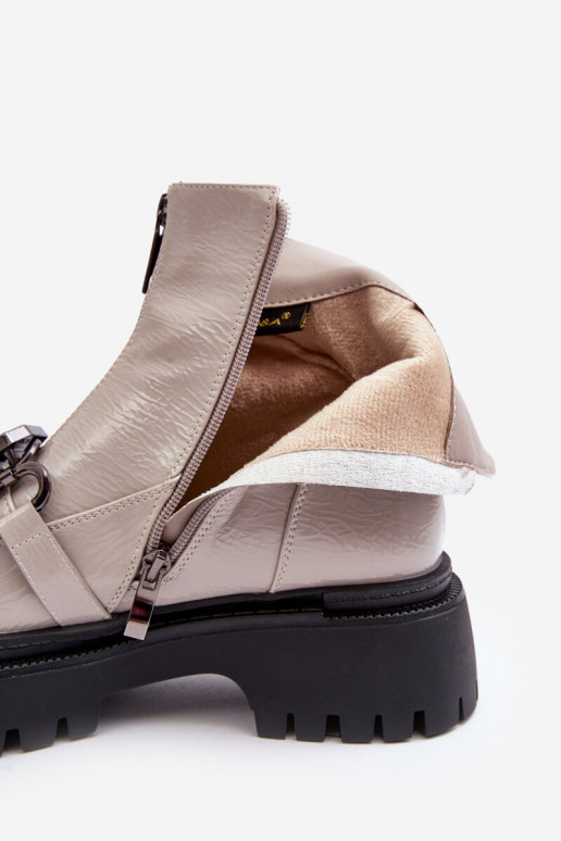 Laque Sieviešu Sieviešu puszābaki ar rāvējslēdzējiem D&A MR870-94 Pelēkas krāsas Laque Sieviešu Sieviešu puszābaki ar rāvējslēdzējiem D&A MR870-94 Pelēkas krāsas