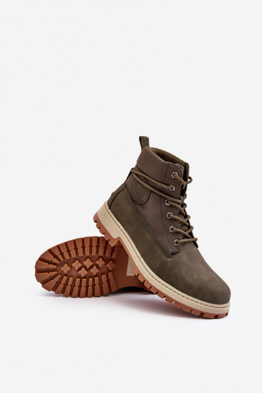 Vīriešiem Sieviešu puszābaki apavi Memory Foam Haki krāsas Big Star KK174205