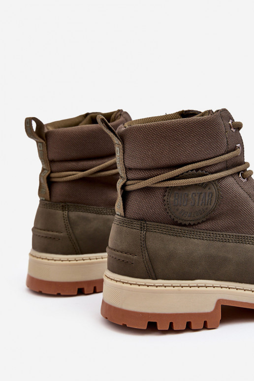 Vīriešiem Sieviešu puszābaki apavi Memory Foam Haki krāsas Big Star KK174205