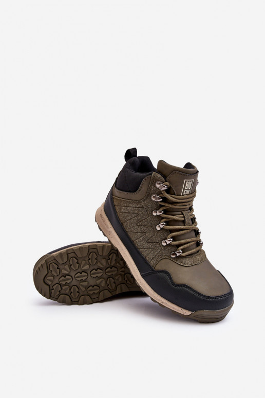 Sieviešu Siltināti pārgājienu zābaki Haki krāsas Big Star MM274480