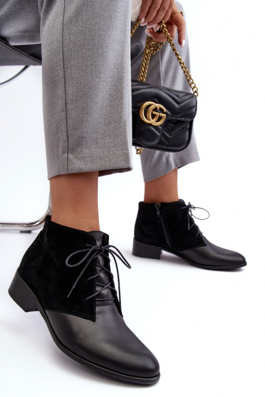 Stilīgasrnas Sieviešu Šņorējami puszābaki melnas krāsas Kefora