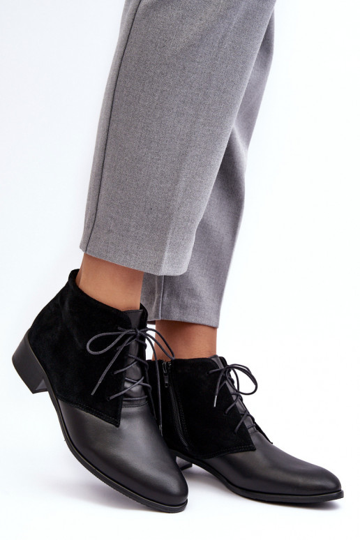 Stilīgasrnas Sieviešu Šņorējami puszābaki melnas krāsas Kefora