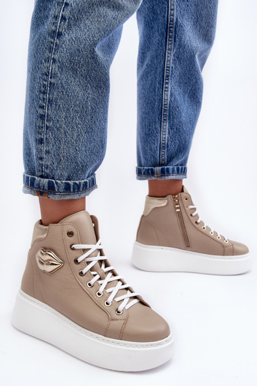 sieviešu puszābaki Augsts ar rāvējslēdzējiem Lemar smilšu krāsas Katerin sieviešu puszābaki Augsts ar rāvējslēdzējiem Lemar smilšu krāsas Katerin