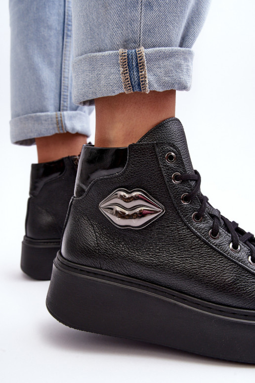 sieviešu puszābaki Augsts ar rāvējslēdzējiem Lemar melnas krāsas Katerin sieviešu puszābaki Augsts ar rāvējslēdzējiem Lemar melnas krāsas Katerin