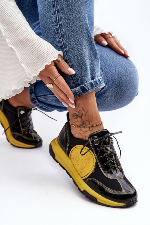 Sieviešu sporta apavi Āda Tā irciejka 06295-01 Melns-Dzelteni