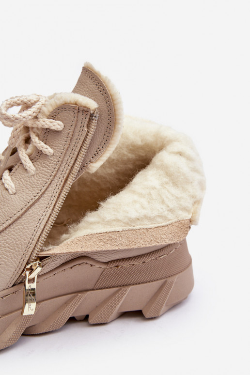 siltināti Āda Sieviešu puszābaki ar platformu smilšu krāsas Lemar Jevette