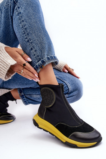 Sieviešu puszābaki ar rāvējslēdzējiem Tā irciejka 06297-01 melnas krāsas