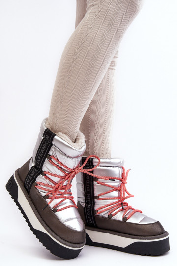 sniega apavi Sieviešu Uz biezas zoles Vegāns D.Franklin DFSH371006 Sudraba krāsas 2