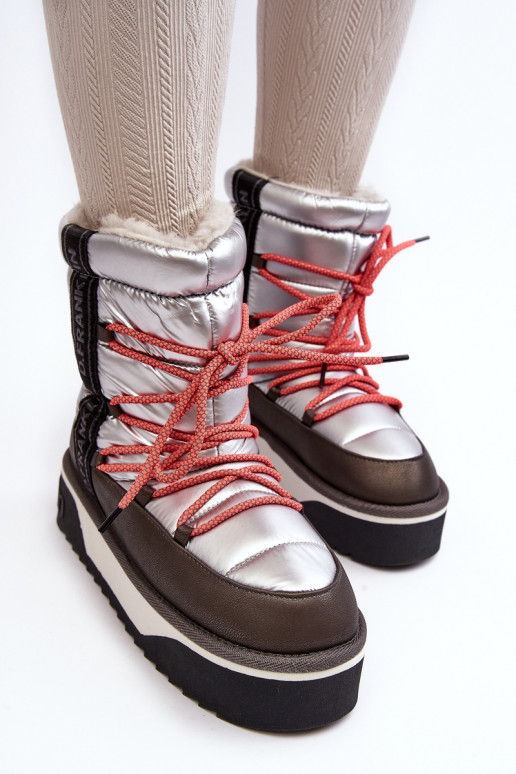 sniega apavi Sieviešu Uz biezas zoles Vegāns D.Franklin DFSH371006 Sudraba krāsas sniega apavi Sieviešu Uz biezas zoles Vegāns D.Franklin DFSH371006 Sudraba krāsas