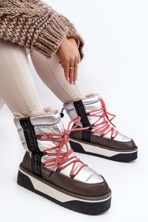 sniega apavi Sieviešu Uz biezas zoles Vegāns D.Franklin DFSH371006 Sudraba krāsas sniega apavi Sieviešu Uz biezas zoles Vegāns D.Franklin DFSH371006 Sudraba krāsas