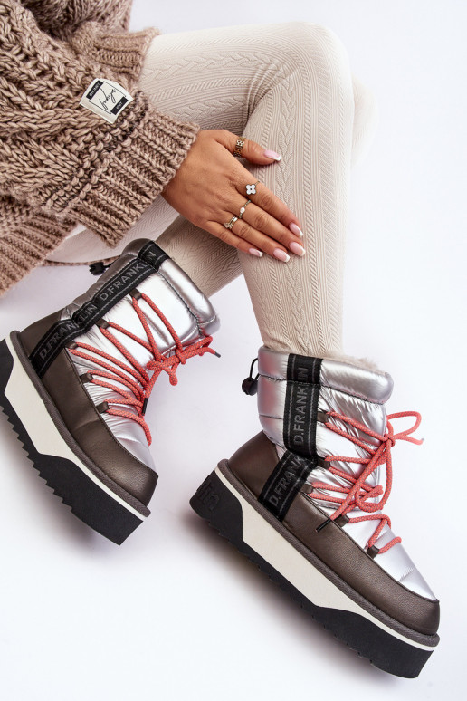 sniega apavi Sieviešu Uz biezas zoles Vegāns D.Franklin DFSH371006 Sudraba krāsas sniega apavi Sieviešu Uz biezas zoles Vegāns D.Franklin DFSH371006 Sudraba krāsas