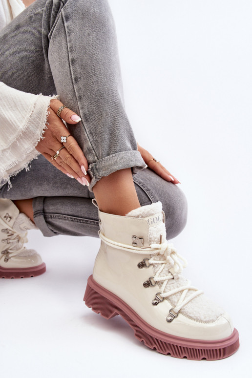 Laque Āda Sieviešu puszābaki apavi Sieviešu GOE MM2N4083 baltas krāsas Laque Āda Sieviešu puszābaki apavi Sieviešu GOE MM2N4083 baltas krāsas