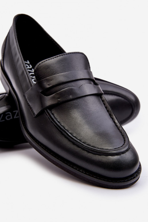 Vīriešiem Āda apavi Mokasīni Zazoo 1570/1 melnas krāsas Vīriešiem Āda apavi Mokasīni Zazoo 1570/1 melnas krāsas