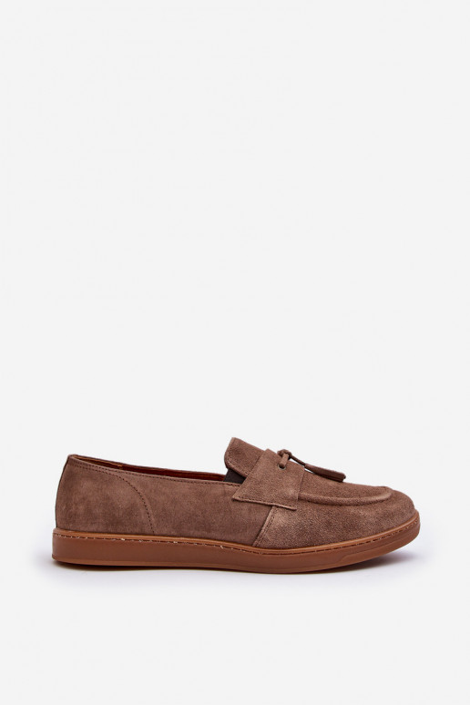 Vīriešiem zamšādas Mokasīni apavi Zazoo 1566 brūnas krāsas Vīriešiem zamšādas Mokasīni apavi Zazoo 1566 brūnas krāsas