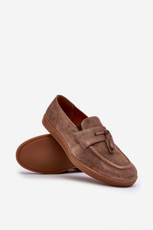 Vīriešiem zamšādas Mokasīni apavi Zazoo 1566 brūnas krāsas Vīriešiem zamšādas Mokasīni apavi Zazoo 1566 brūnas krāsas